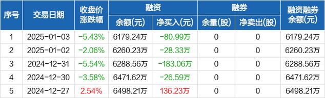 麦澜德：连续4日融资净偿还累计318.97万元（01-10）